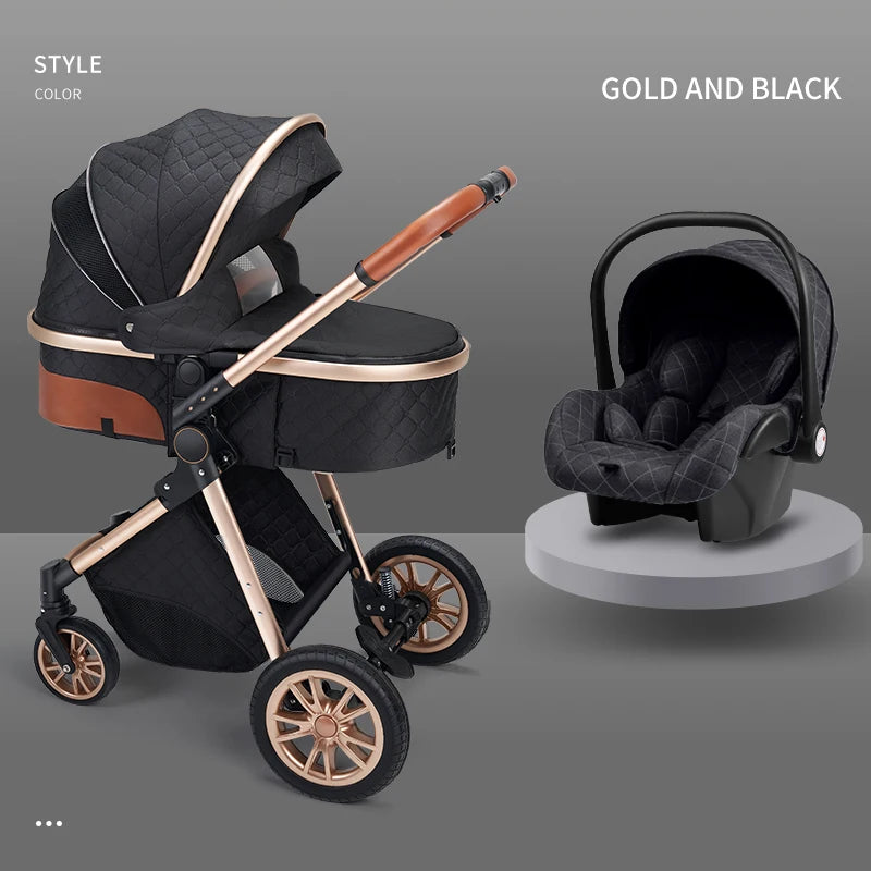 Certification Luxury 3 In 1 Baby Stroller Pushchair