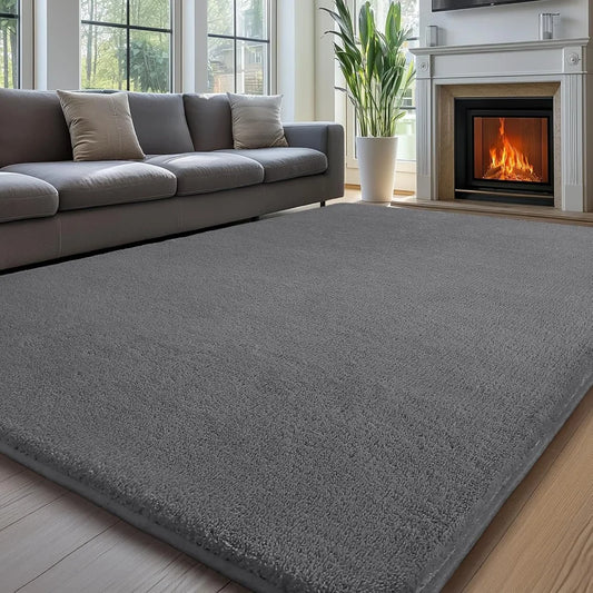 XMSJ Soft Fluffy Polyester Area Rug Non Slip Living Room