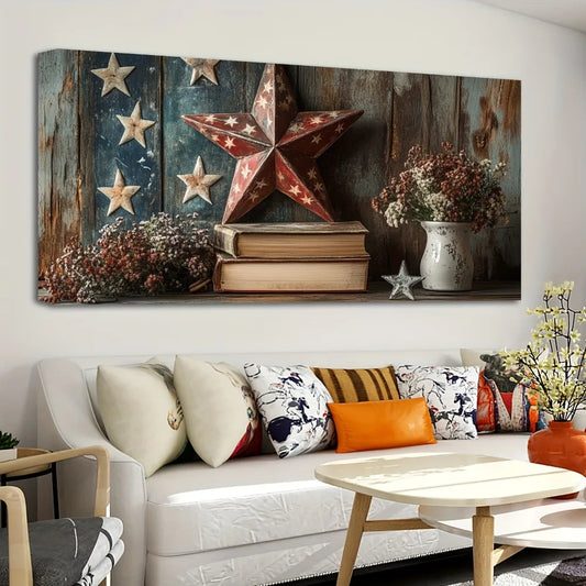 Hign Concerned American Flag Poster In Pine Wood Frame