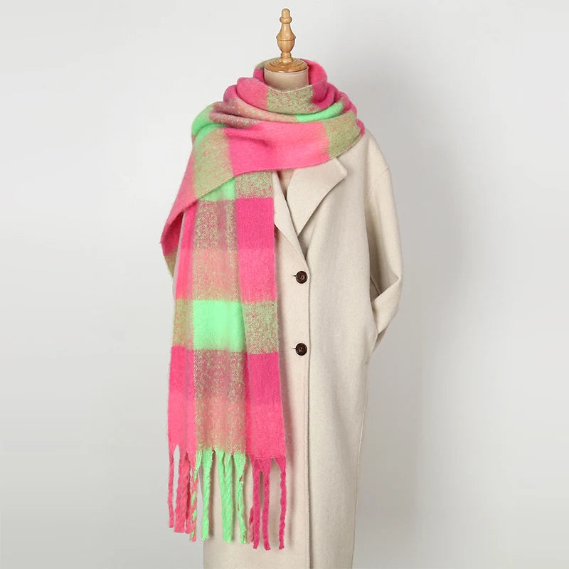 SENAIFEICN Winter Thick Warm Scarf Women Polyester Shawl