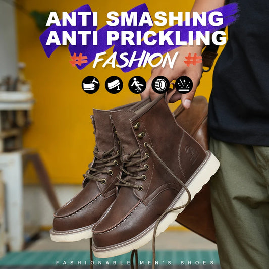 Two Layer Cowhide High Top Anti Smash Puncture Safety Boots