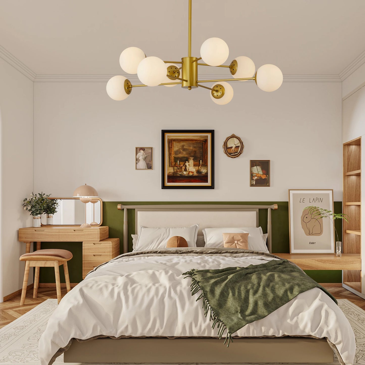 ARLGSITEC Modern 8 Light Chandelier Globe Ceiling Fixture