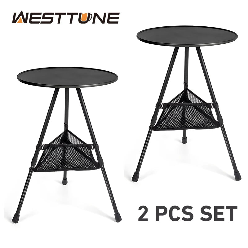 WestTune Outdoor Round Table Set With Mesh Bag Ultralight Portable