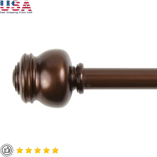 XMSJ Adjustable Curtain Rod With Finials And Brackets