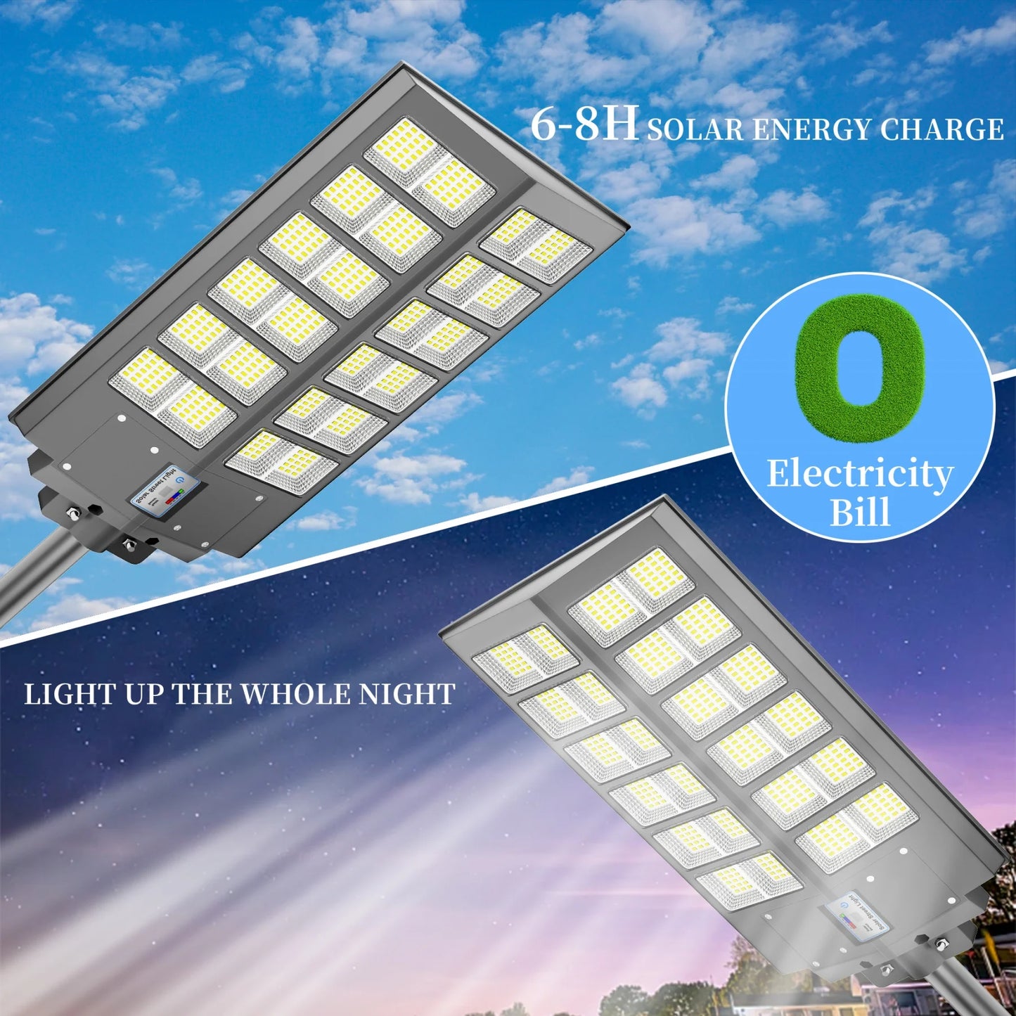6000 Watt Solar Street Lights With Motion Sensor IP65 Waterproof