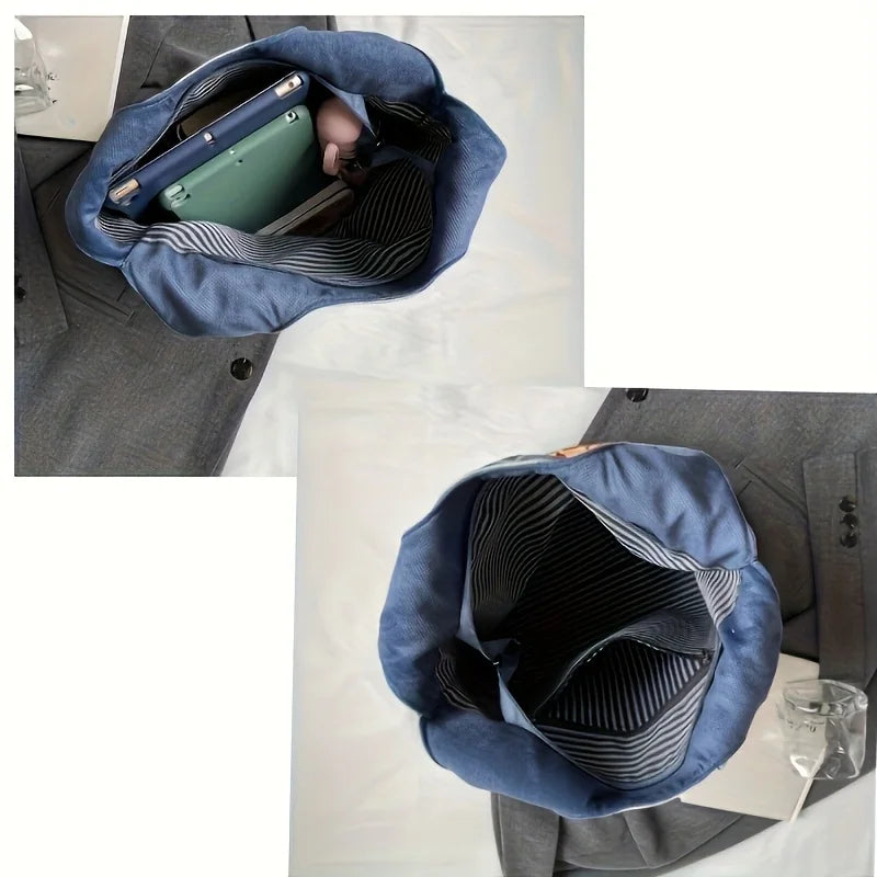 Large Capacity Women's Handbag With Zipper Closure Durable Fabric