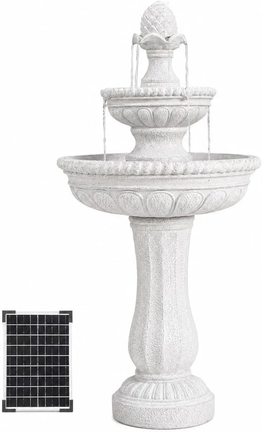 Freestanding Solar Water Fountain With Pump For Yard And Garden