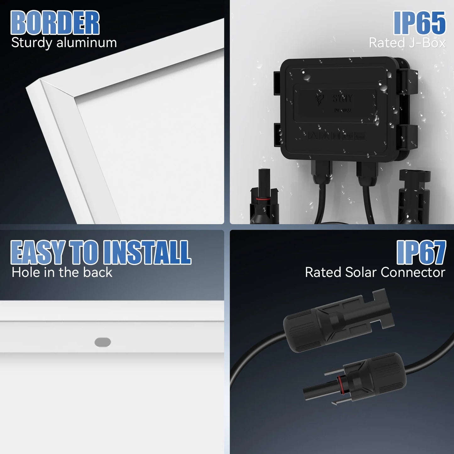 Rvpozwer 400W 12.8V Monocrystalline Solar Panel High Efficiency Module