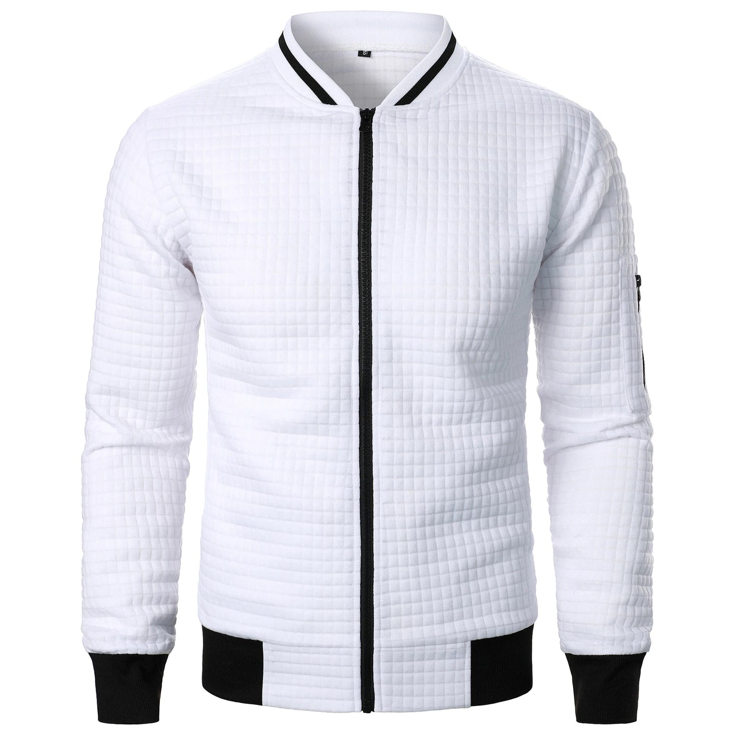 Guangdong Men Casual Fit Zipper Up Lightweight Stand Collar Jacket Contrast
