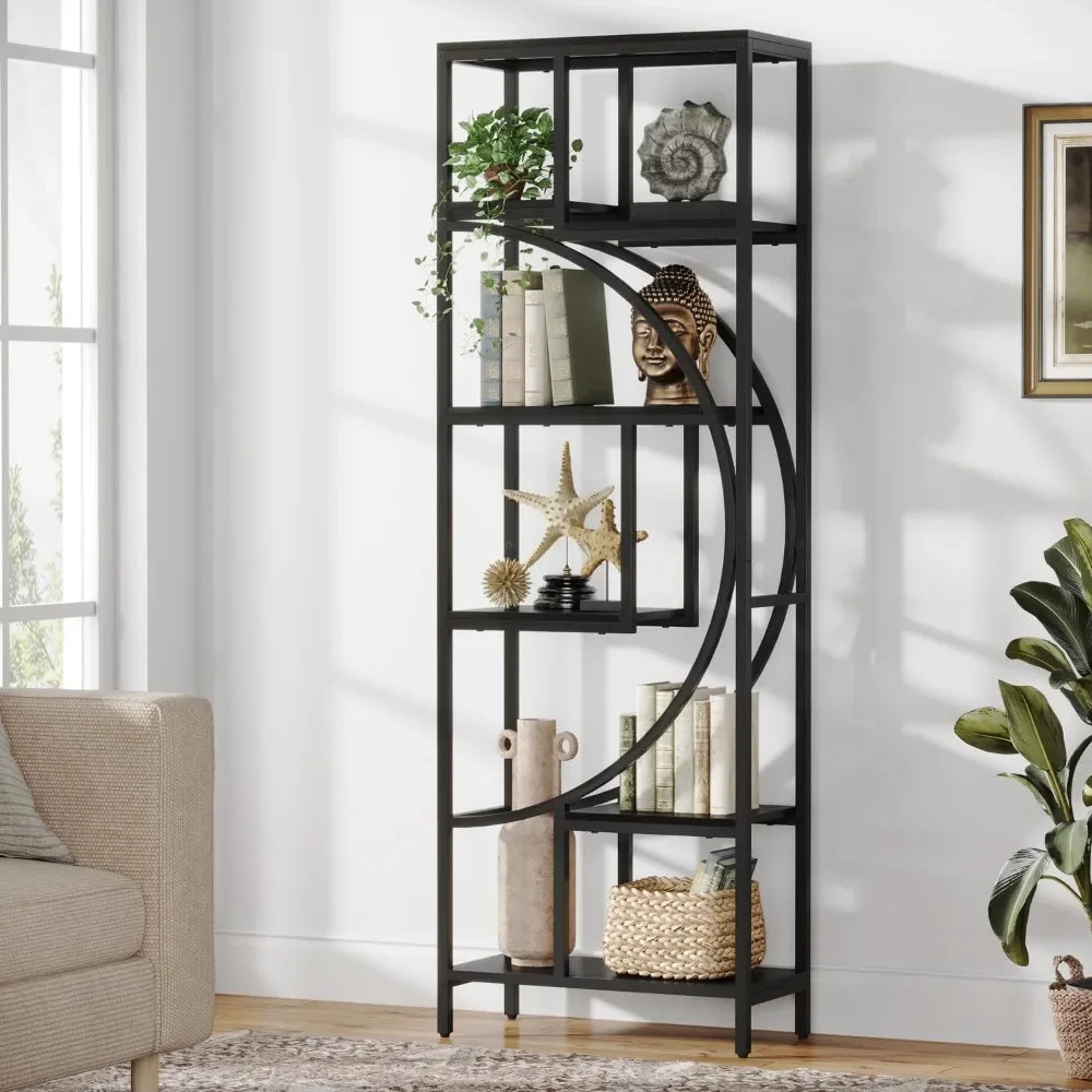 Hign-concerned Seven Shelf Bookcase Open Shelves for Home