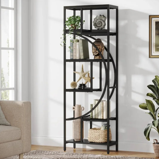 Hign-concerned Seven Shelf Bookcase Open Shelves for Home