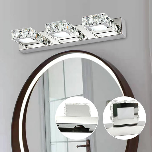 Bymaocar K9 Crystal LED Vanity Mirror Light Fixture 3-Head
