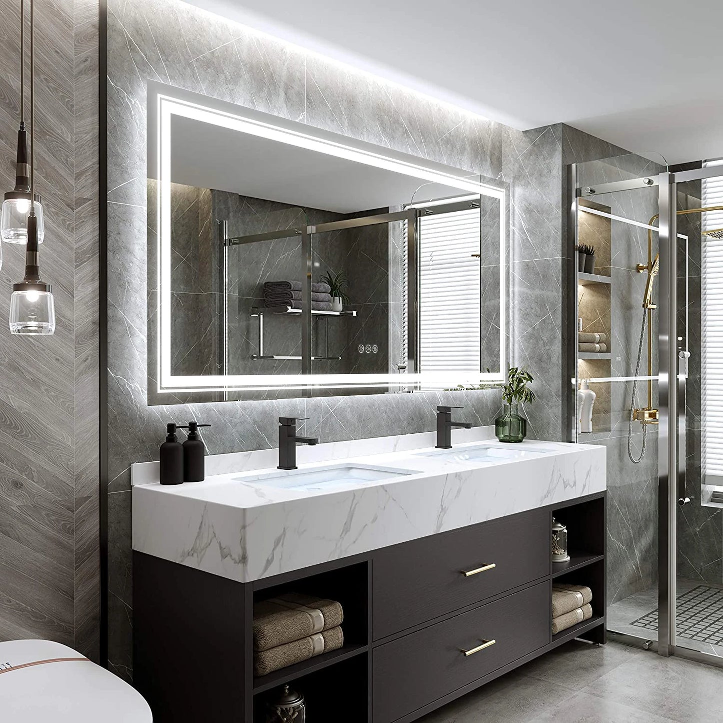 Wisfor Led Bathroom Mirror With Lights Anti Fog Dimmable