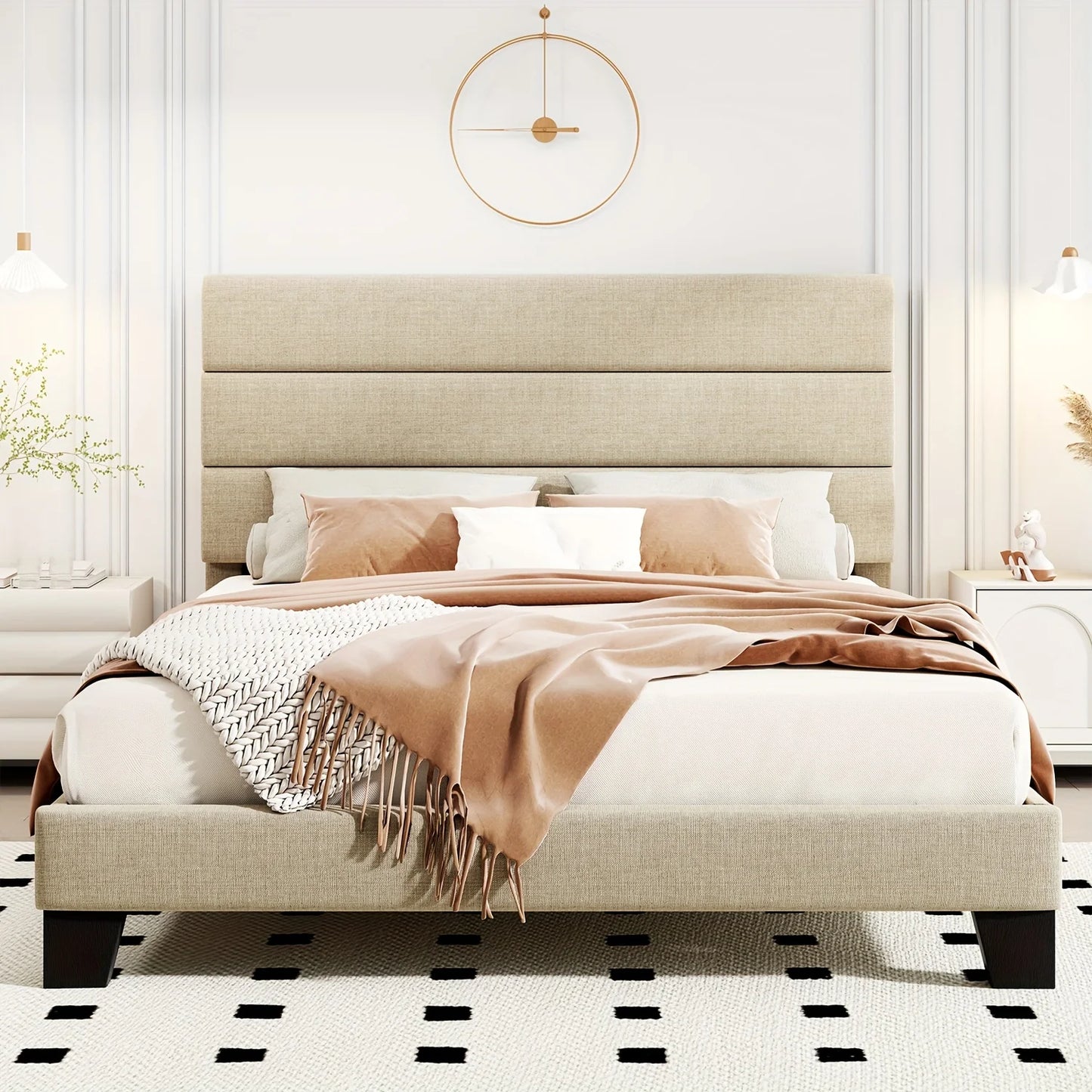 Hign-concerned Modern Fabric Upholstered Frame Headboard