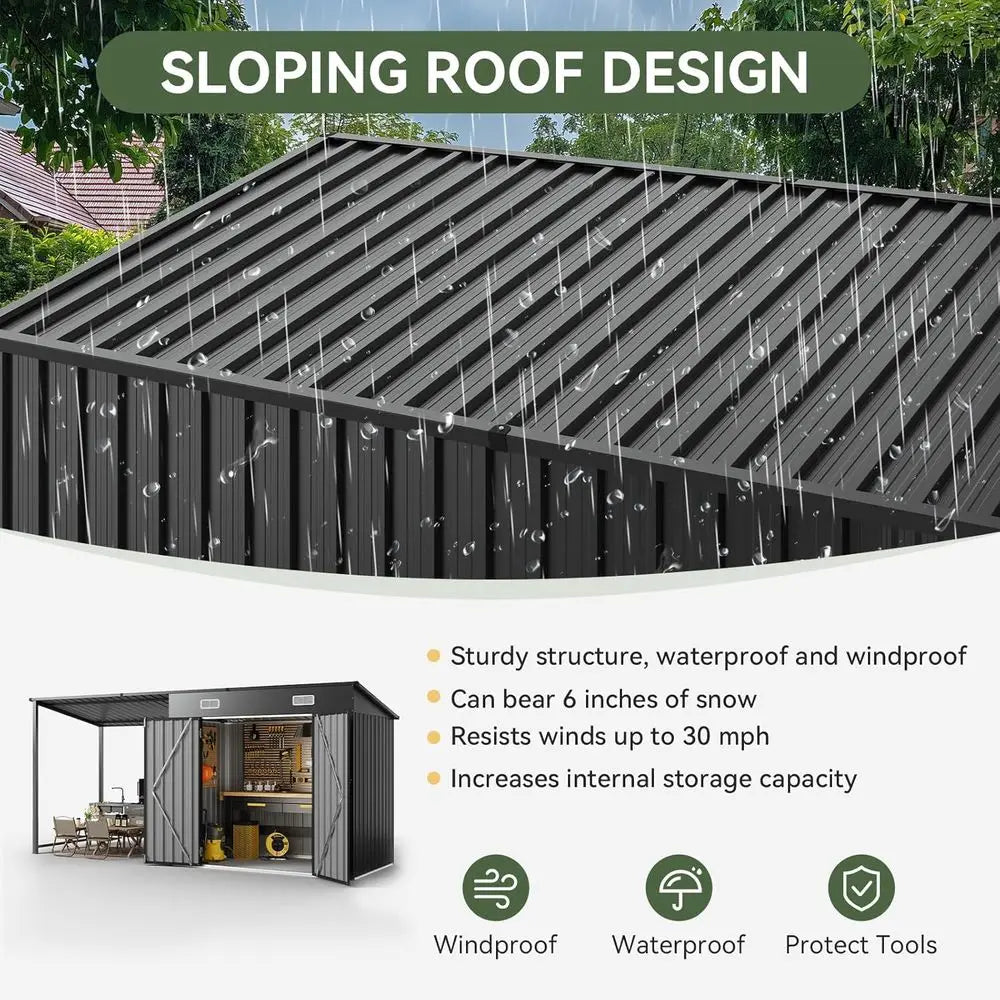 Rust-Resistant Galvanized Steel Storage Shed and Gazebo