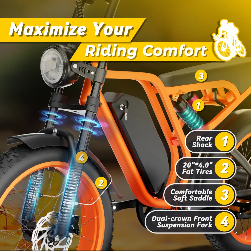 Moobelo B8 Electric Bike 1500W Motor 80 Miles Range