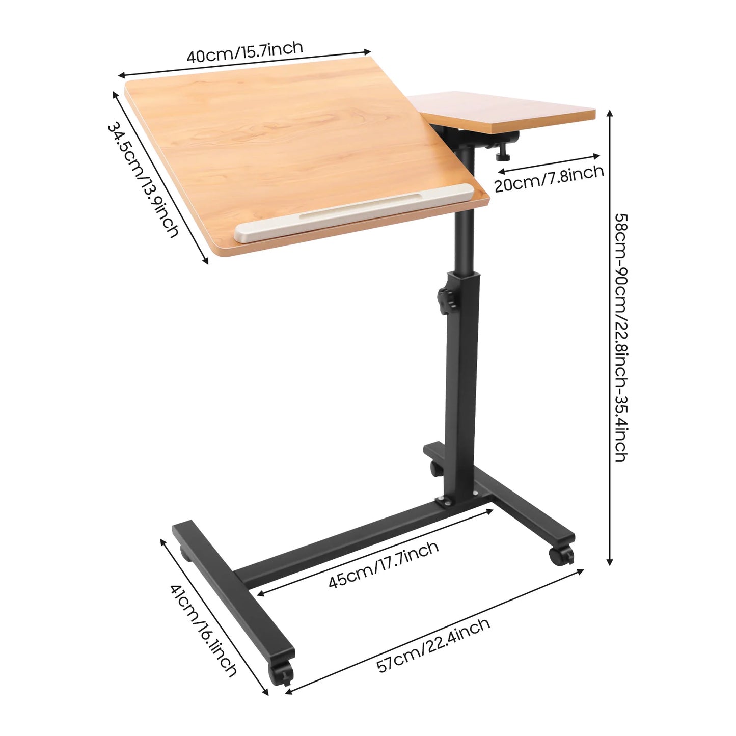 NONED Adjustable Mobile Standing Desk for Laptop Computer