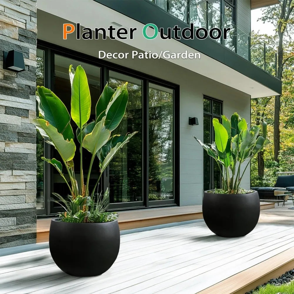Concrete Ball Planter For Indoor Outdoor Plant Pot Trees