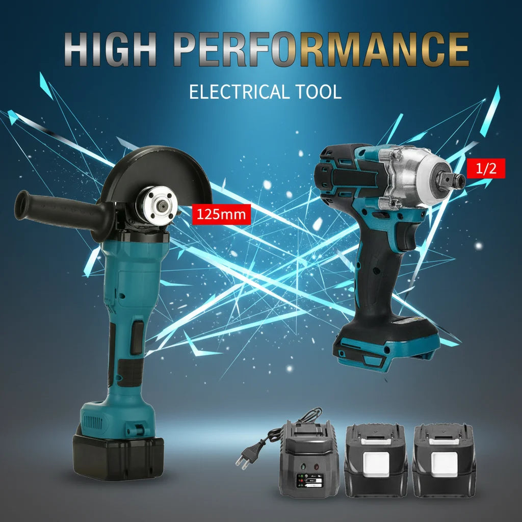 High-Concerned Chemical 18V Brushless Angle Grinder And Impact Wrench Kit