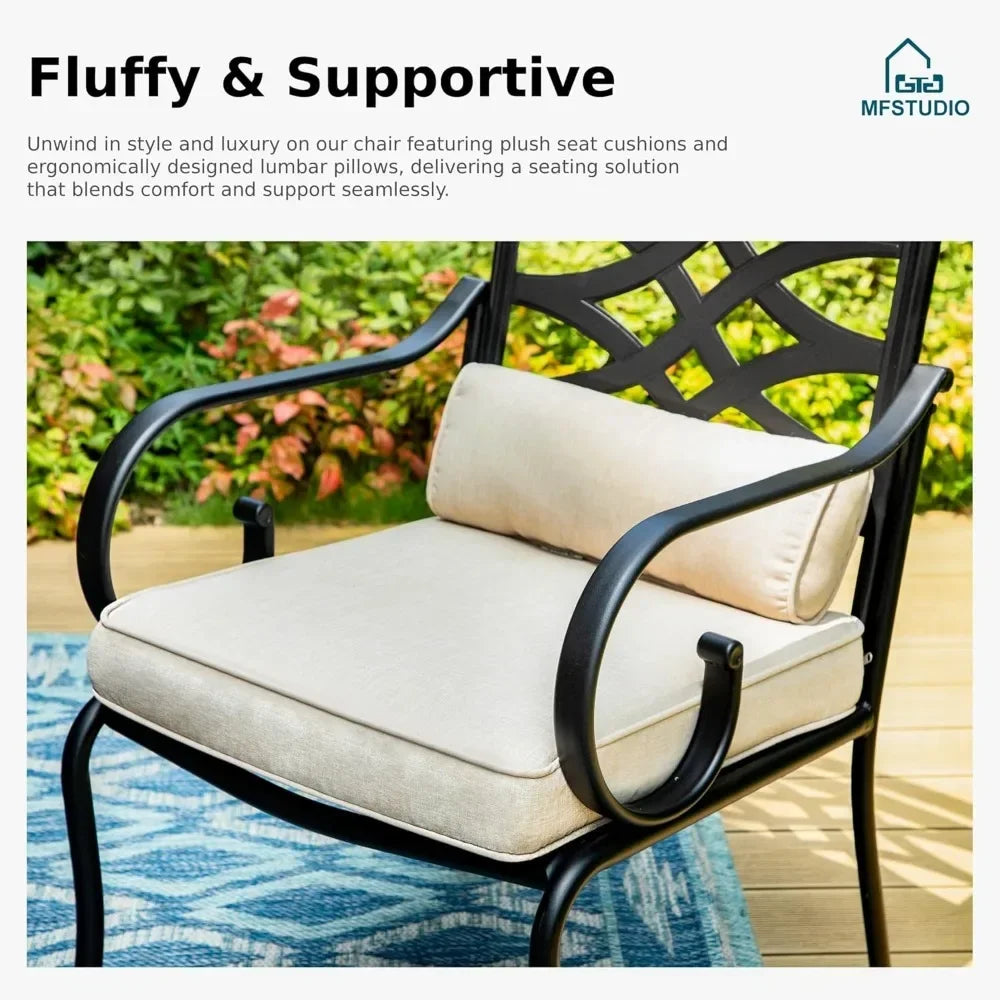 Guangbai 5 Piece Patio Dining Set With 4 Swivel Chairs