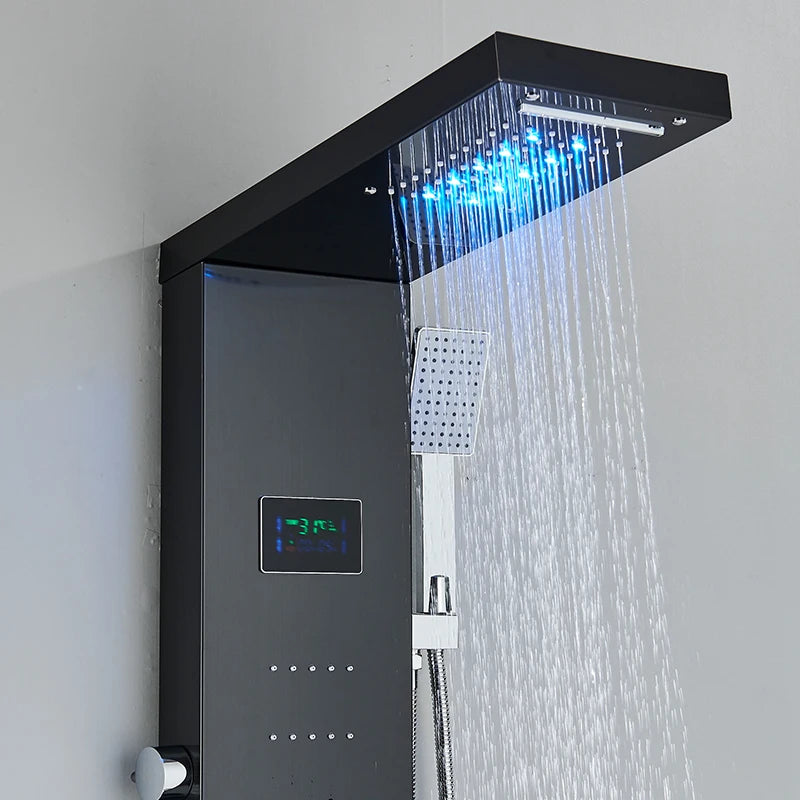 MYQualife LED Rainfall Waterfall Shower Panel System