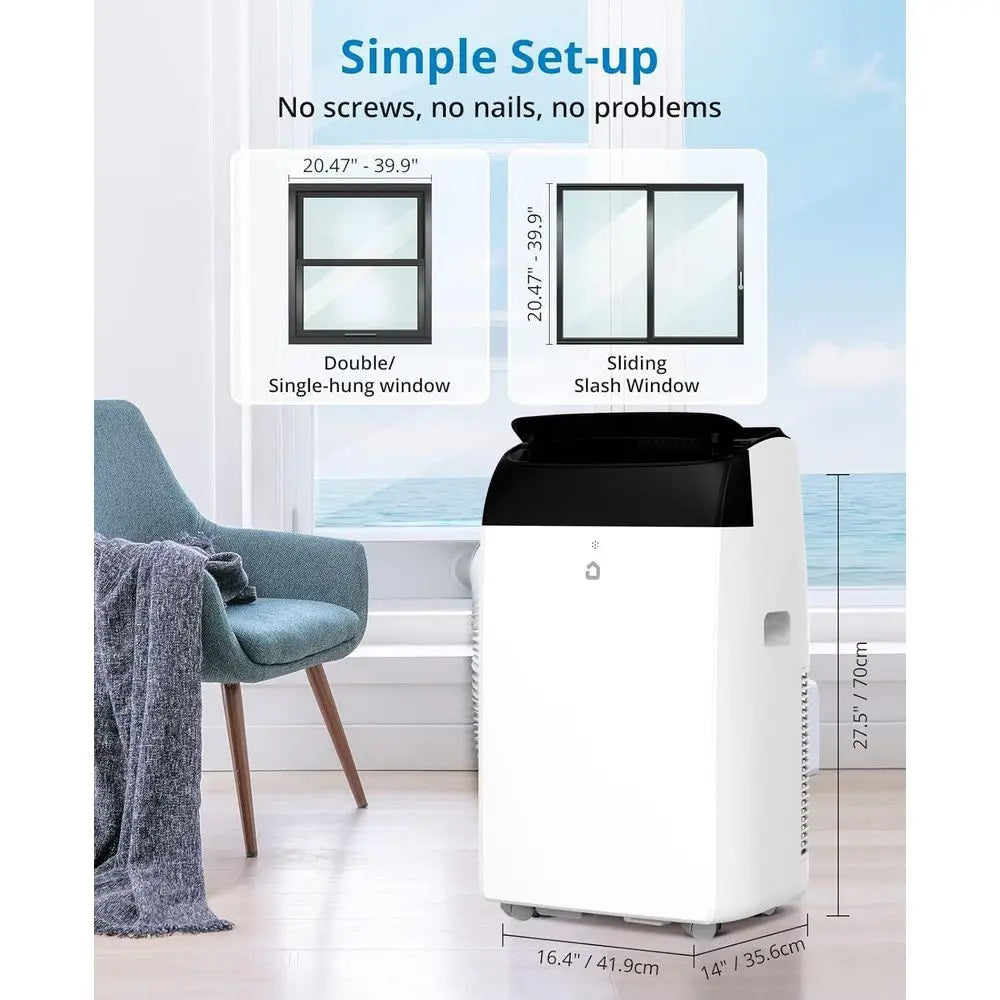 14000 BTU Portable Air Conditioner With Remote Control Quiet 48dB