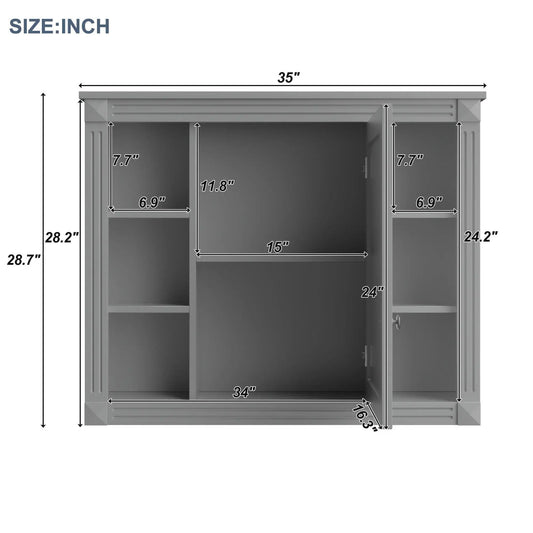 Hign Concerned Wall Mounted Bathroom Cabinet With Mirror