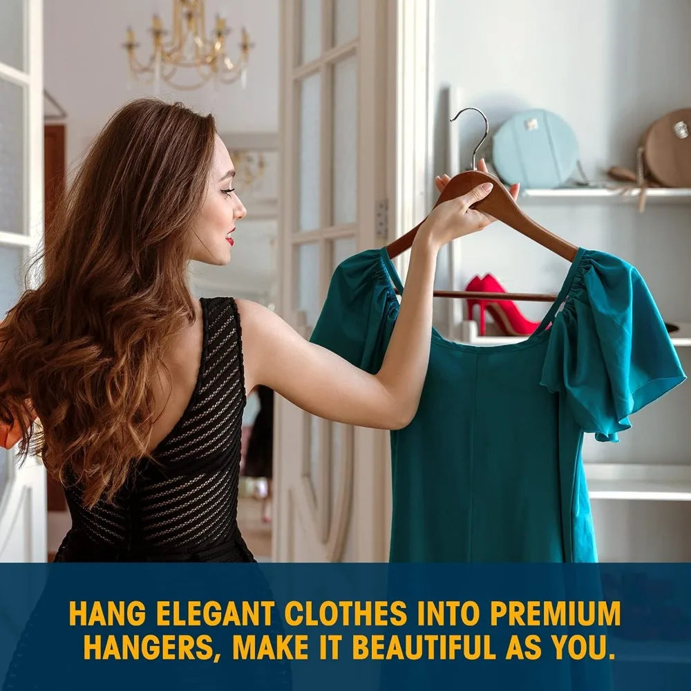 Walnut Wood Hangers 20 Pack Heavy Duty Closet Hangers