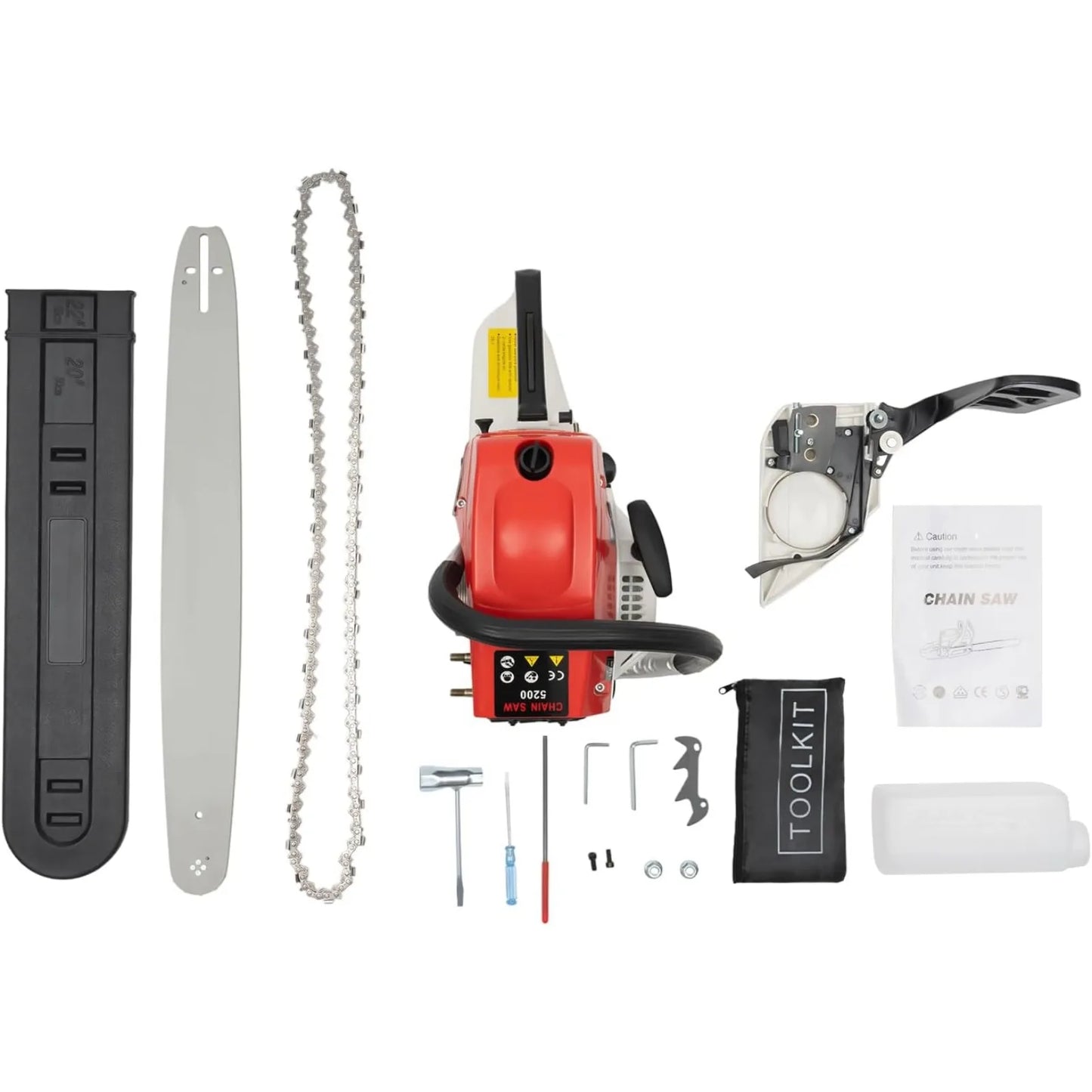 NONE 52cc Gasoline Chainsaw 2Stroke Portable Wood Cutting Saw