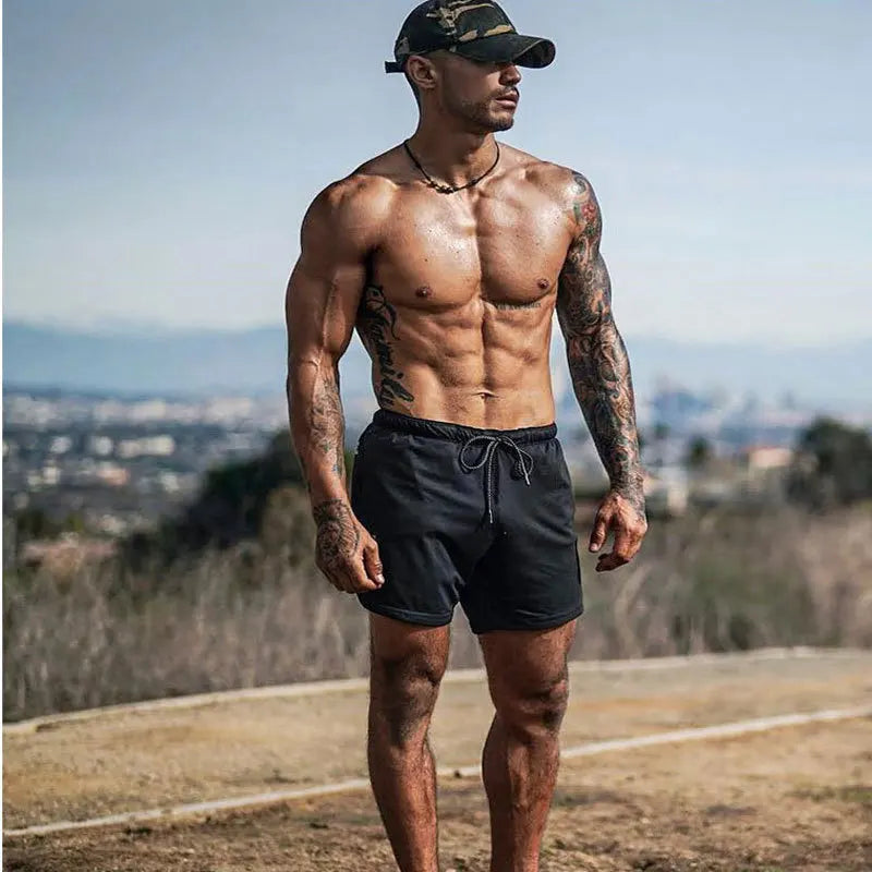 Women Breathable Double Layer Compression Shorts With Pocket