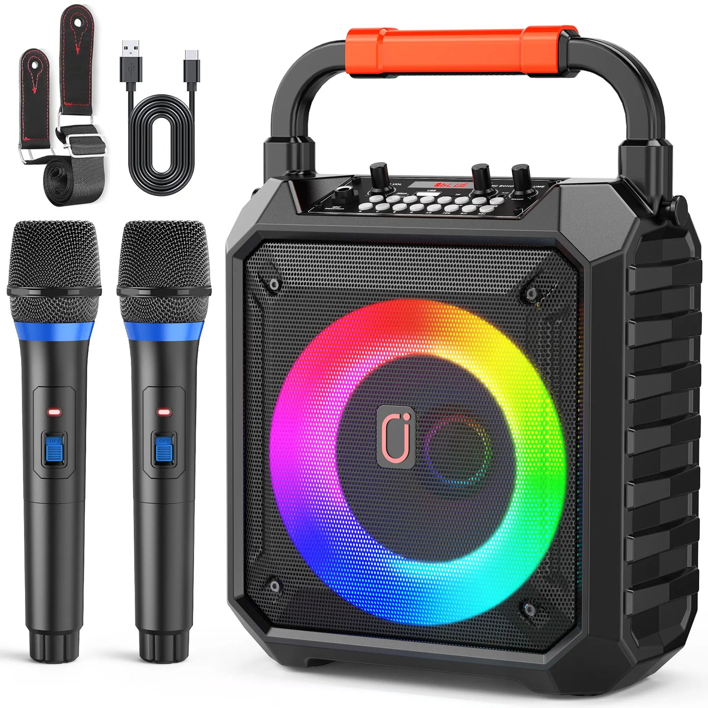 FanFun Wireless Outdoor Speaker Microphone DJ Light TF Card