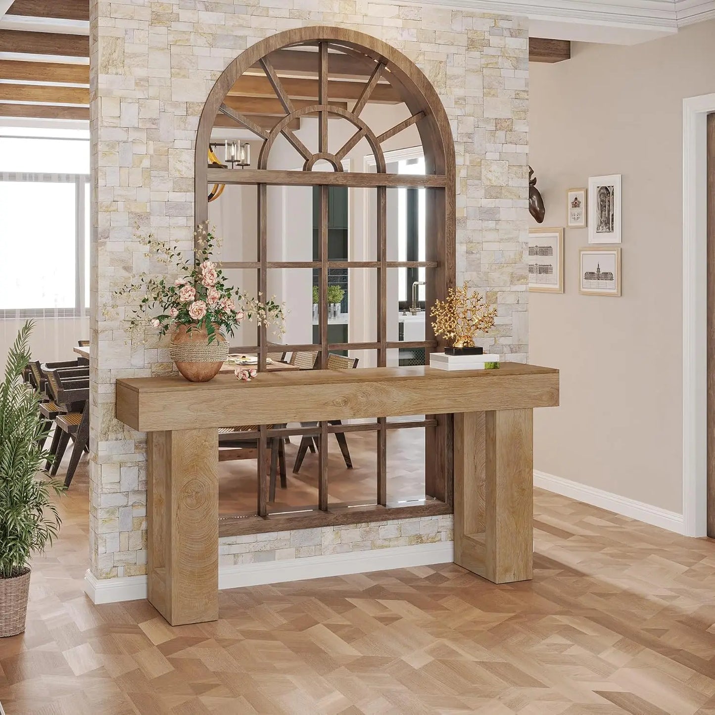 Little Tree Farmhouse Console Table for Hallway and Living Room