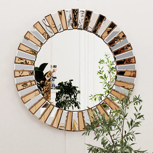 BORWARTH Round Wall Mirror Decor Accent Hallway Bathroom
