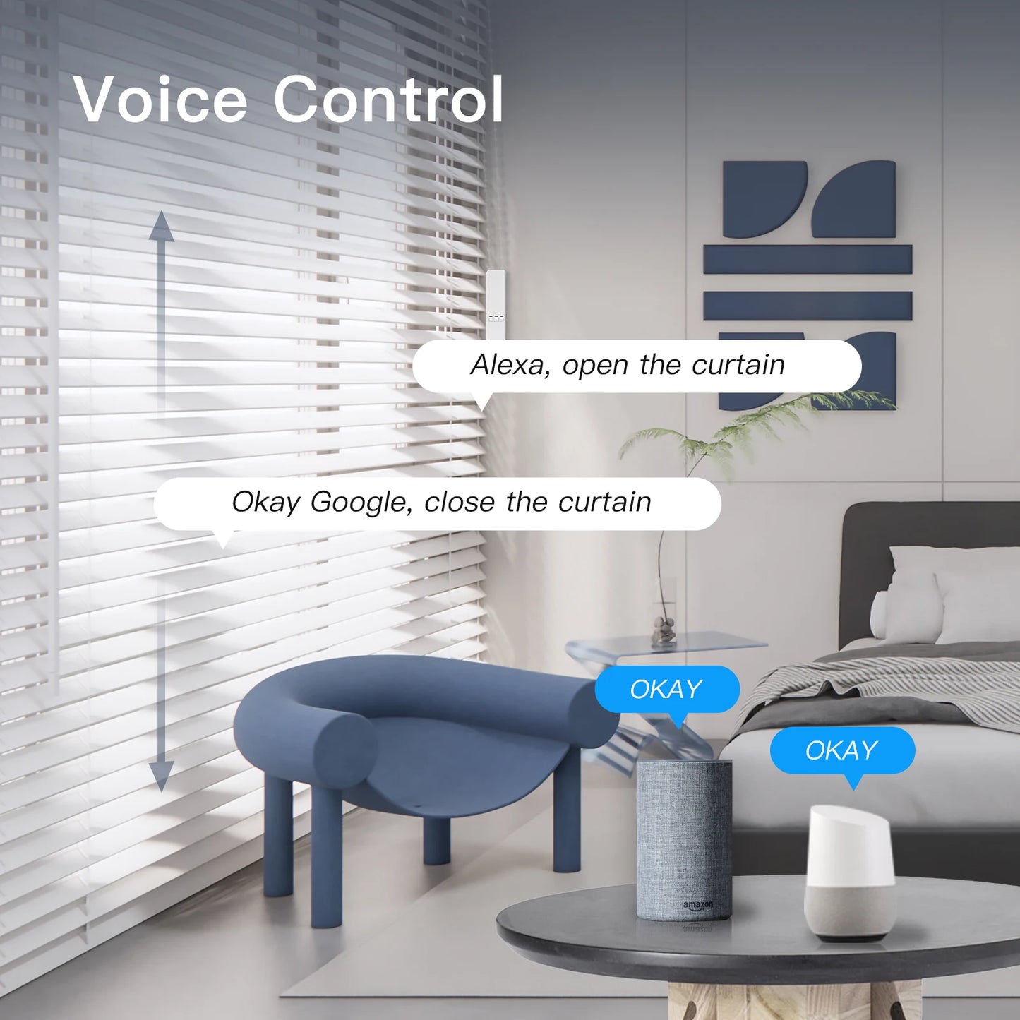 MOES Tuya WiFi Smart Motorized Chain Roller Blinds Kit RF