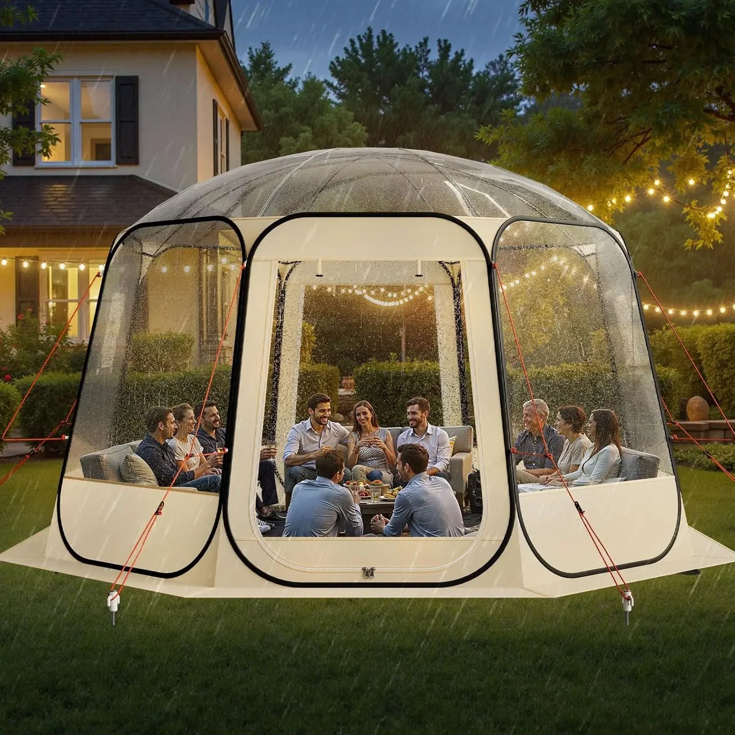 Waterproof UV-Resistant Clear Dome Igloo Camping Tent With Panoramic Windows