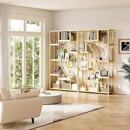 Hign-concerned 5 Tier Industrial Farmhouse Bookshelf