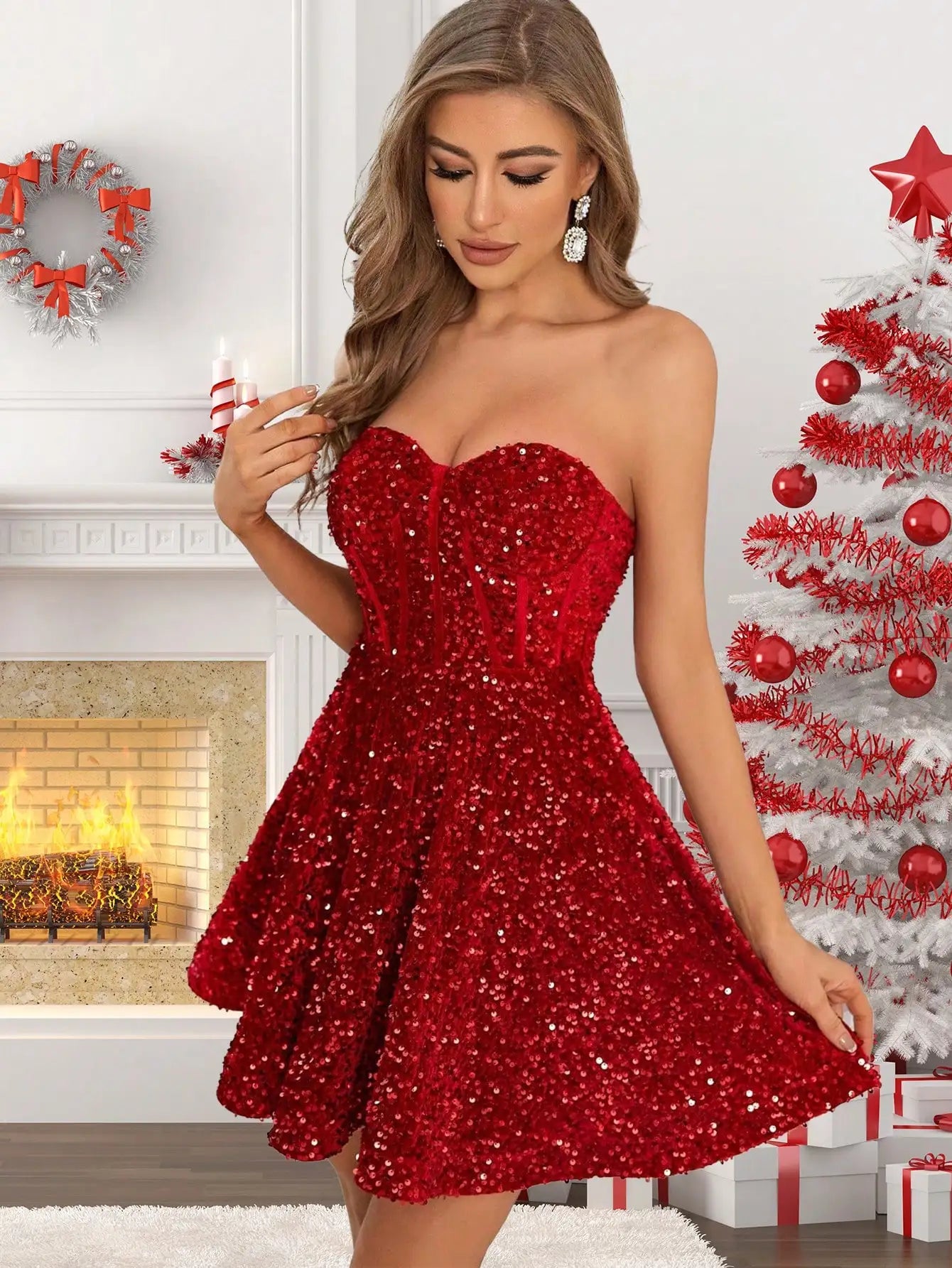 Sexy Off Shoulder Cocktail Dress Women Evening Prom Ball Gown