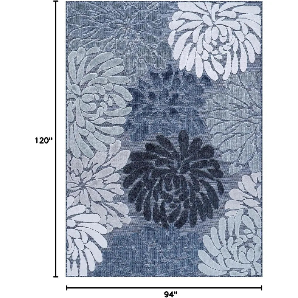 XMSJ Floral Indoor Outdoor Rug for Living Room and Patio