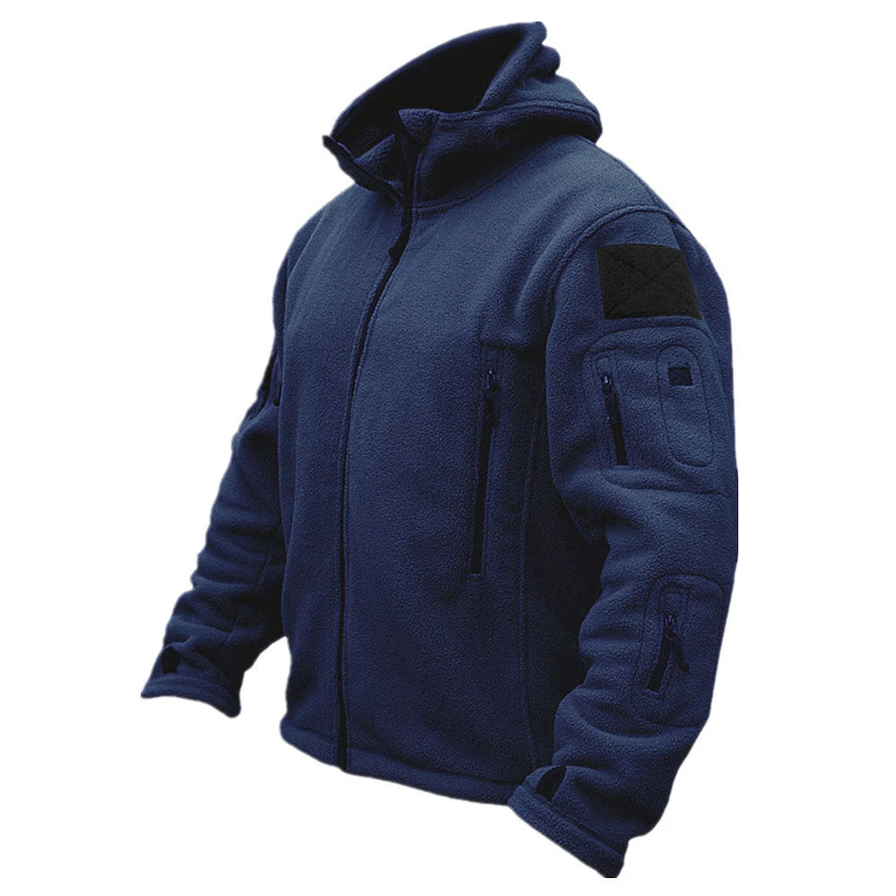 Men Military Winter Thermal Fleece Tactical Jacket Hooded Softshell Outdoor