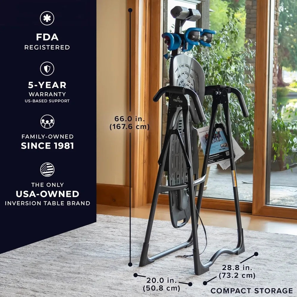 EP-560 Inversion Table With Accessories For Back Pain Relief 300 Lb Capacity