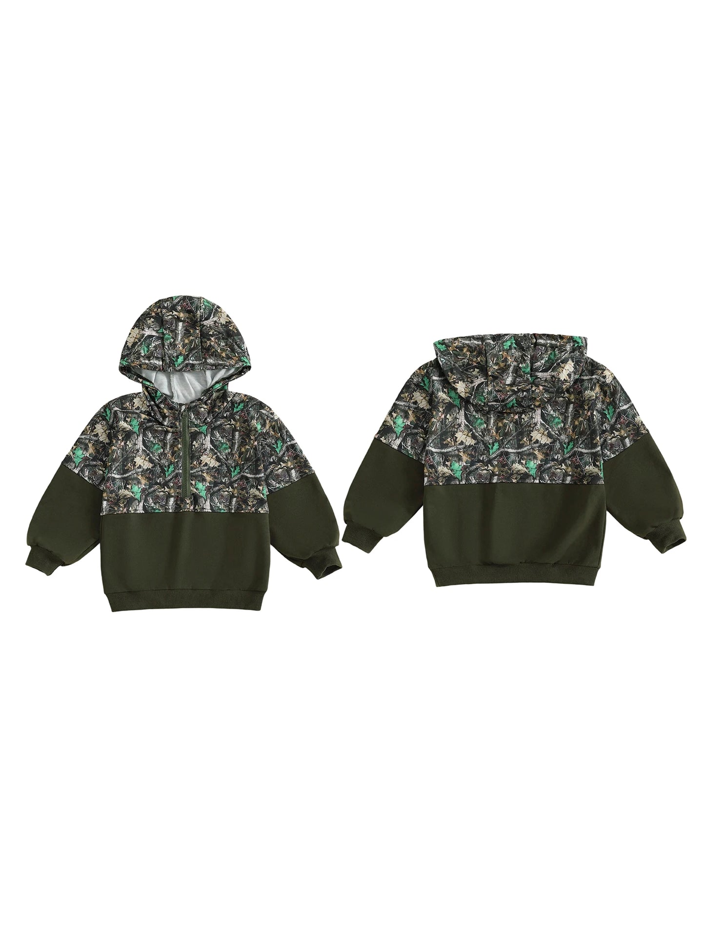 CN Guangdong Camouflage Half Zip Hooded Sweatshirt For Kids