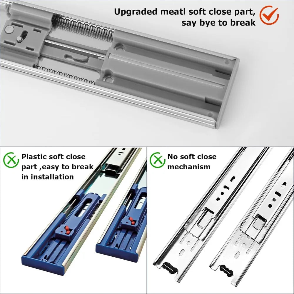 Hign-concerned Soft Close Drawer Slides Ball Bearing