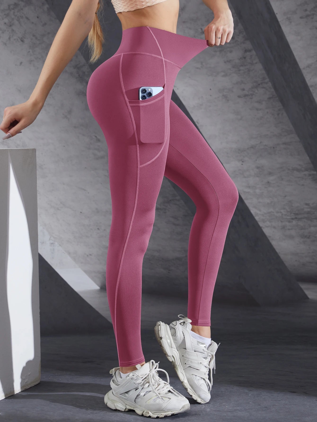 CN High Waist Push Up Yoga Leggings With Side Pockets