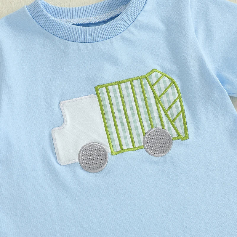 Baby Boy Dinosaur Print 2Pcs Casual Outfit Set Denim Shorts