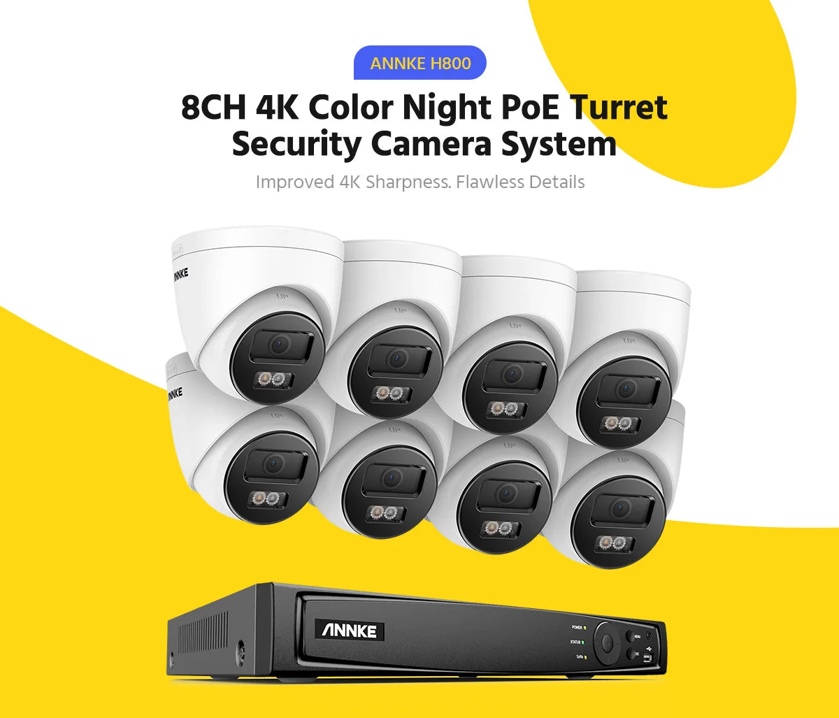 ANNKE 8 Channel 4K PoE NVR Security System With Cameras