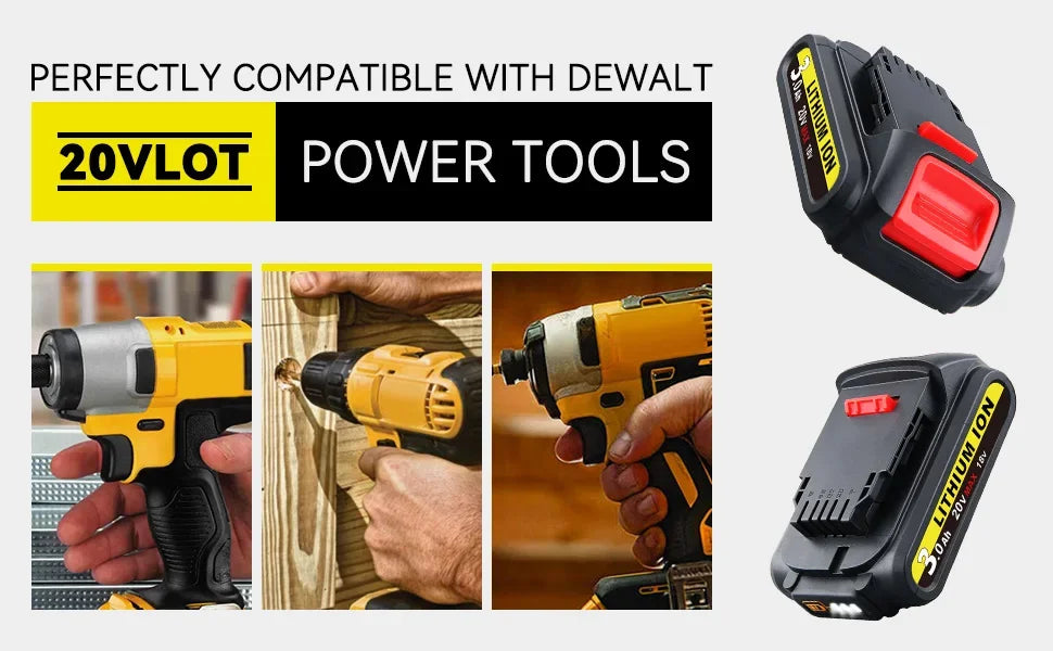 VANON 3Ah DCB201 LiIon Battery For Dewalt 20V Tools