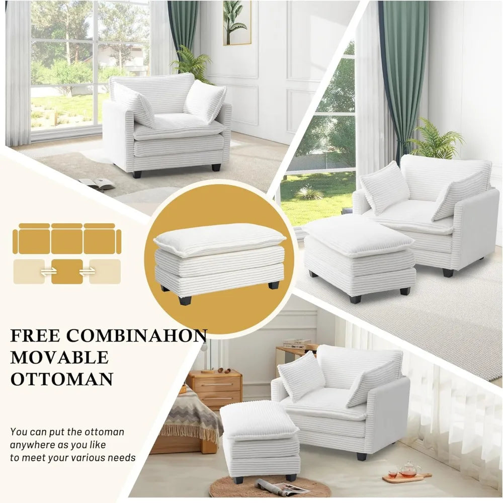 Dafify Modular Sectional Sofa Modern Corduroy Couch
