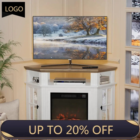 Fireplace Corner TV Stand With Electric Fireplace Modern Console