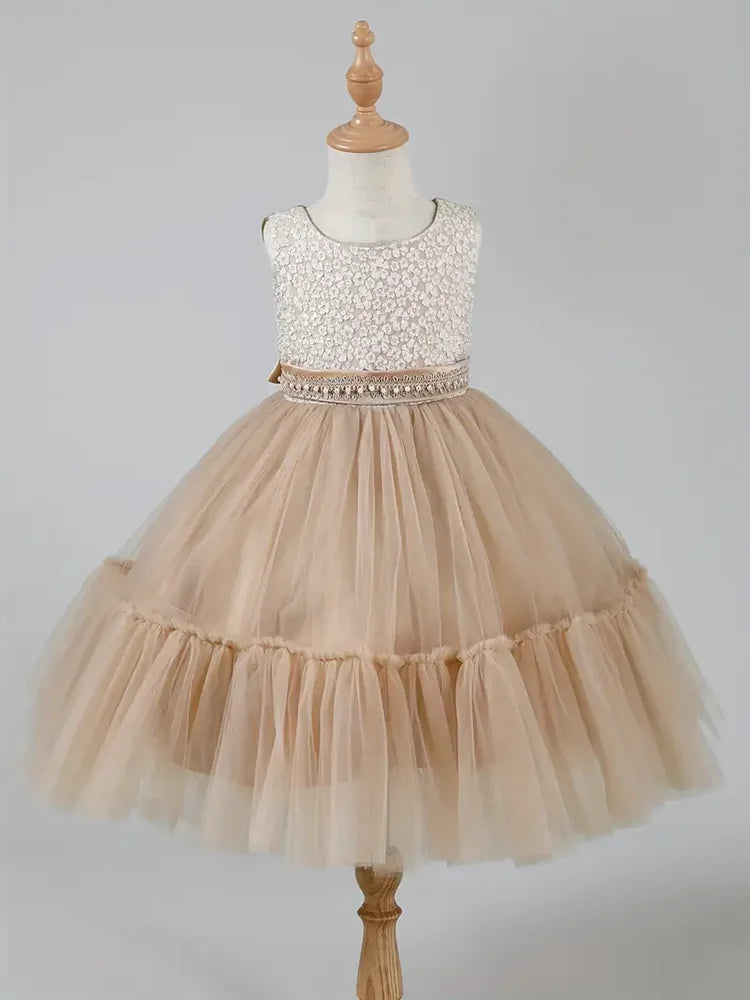 Guangdong Girls Dress Set Floral Lace Coat Outfit Collection