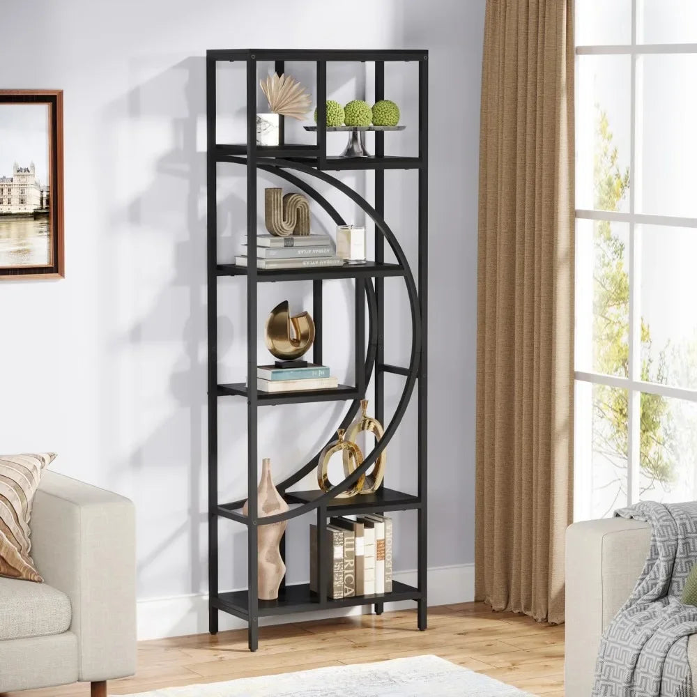 Hign-concerned Seven Shelf Bookcase Open Shelves for Home